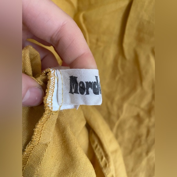 Linen Mustard Tunic - Asymmetric - Picture 9 of 11